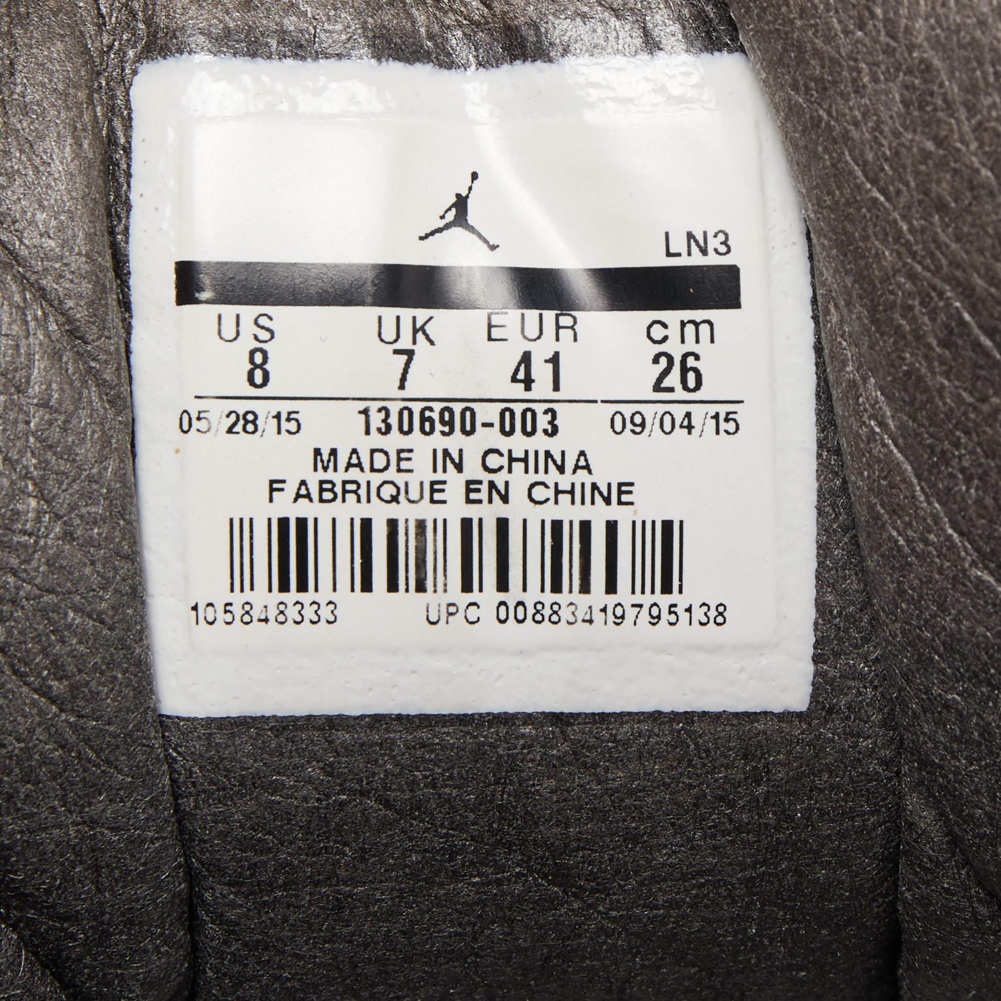 Air Jordans Grey Nubuck Leather High Top Sneakers Size 41 For Sale 3