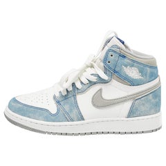 Air Jordans Leather Jordan 1 Retro High Hyper Royal Grey Sneakers Size 39 (GS)