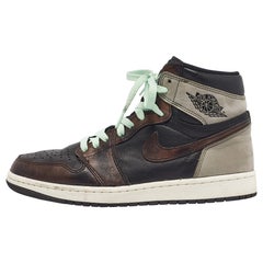 Air Jordans Leather Jordan 1 Retro High Light Army Shadow Patina Sneakers 43