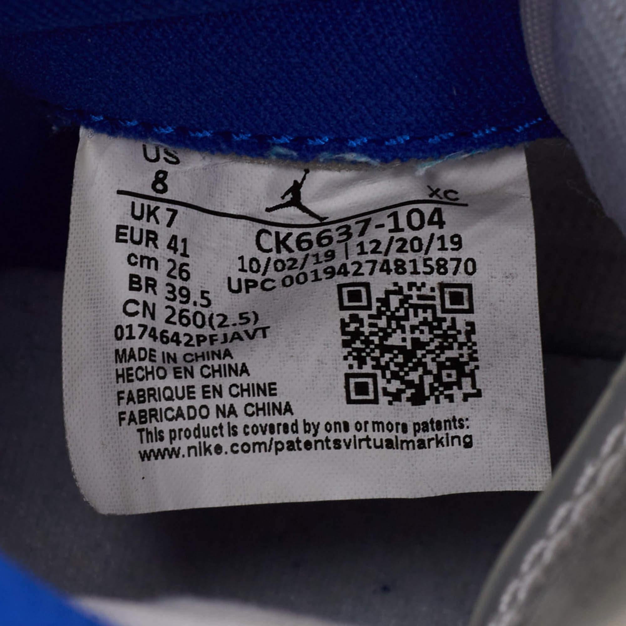 Air Jordans Pelle Jordan 1 Retro High Zoom White Racer Blue Scarpe da ginnastica Taglia 41 in vendita 2