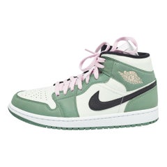 Air Jordans Multicolor Leder Jordan 1 Mid Dutch Grün Turnschuhe Größe 44