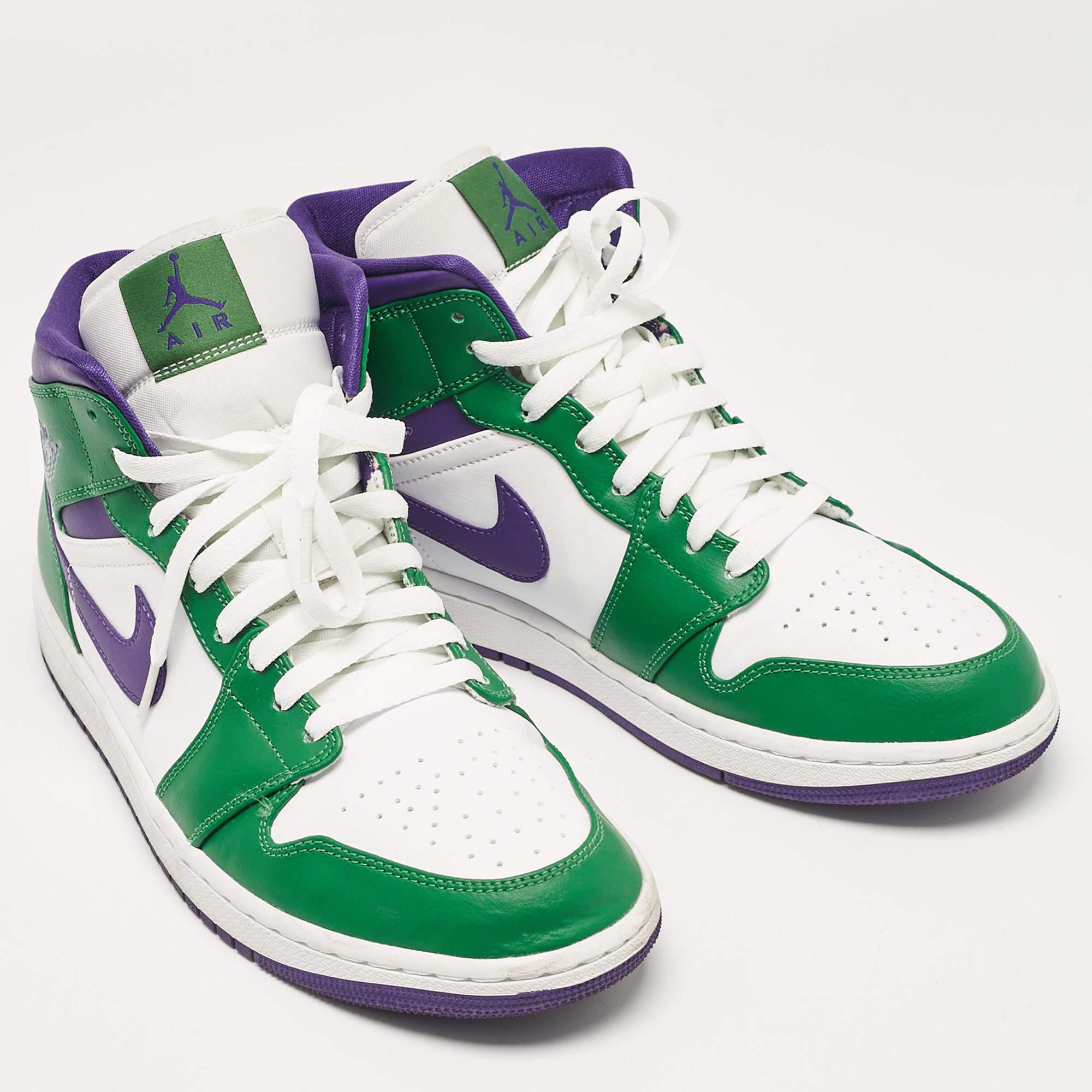 Zapatillas Air Jordans Multicolor Cuero Jordan 1 Mid Incredible Hulk Talla 43 en Bueno Estado en Dubai, Al Qouz 2