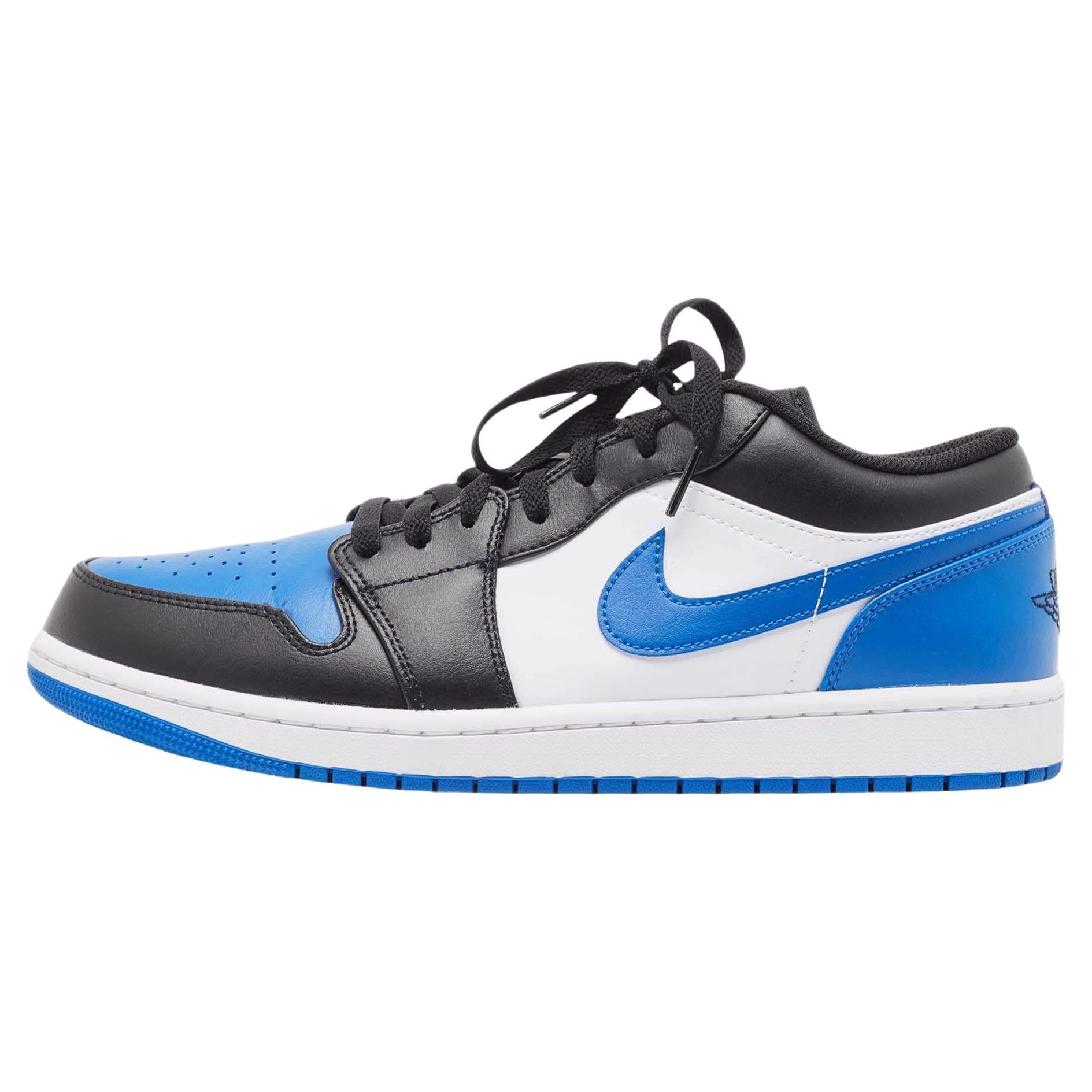 Air Jordans Tricolor Leather Jordan 1 Low Royal Toe Sneakers Size