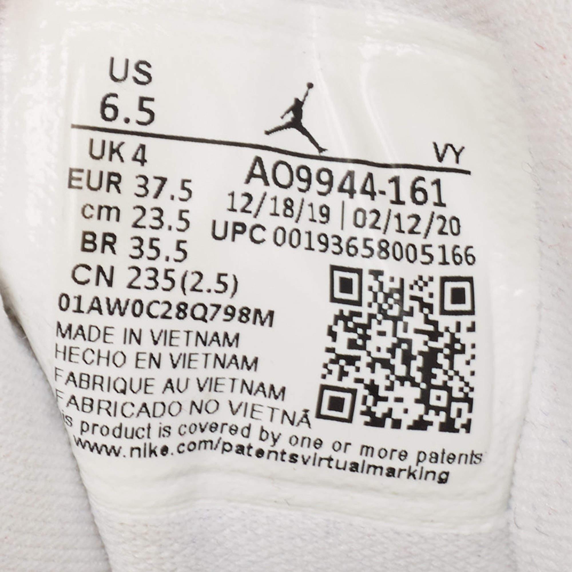 Air Jordan Bianco/Rosso Pelle Air Jordan 1 Bianco Rosso Scarpe da ginnastica Taglia 37,5 in vendita 2