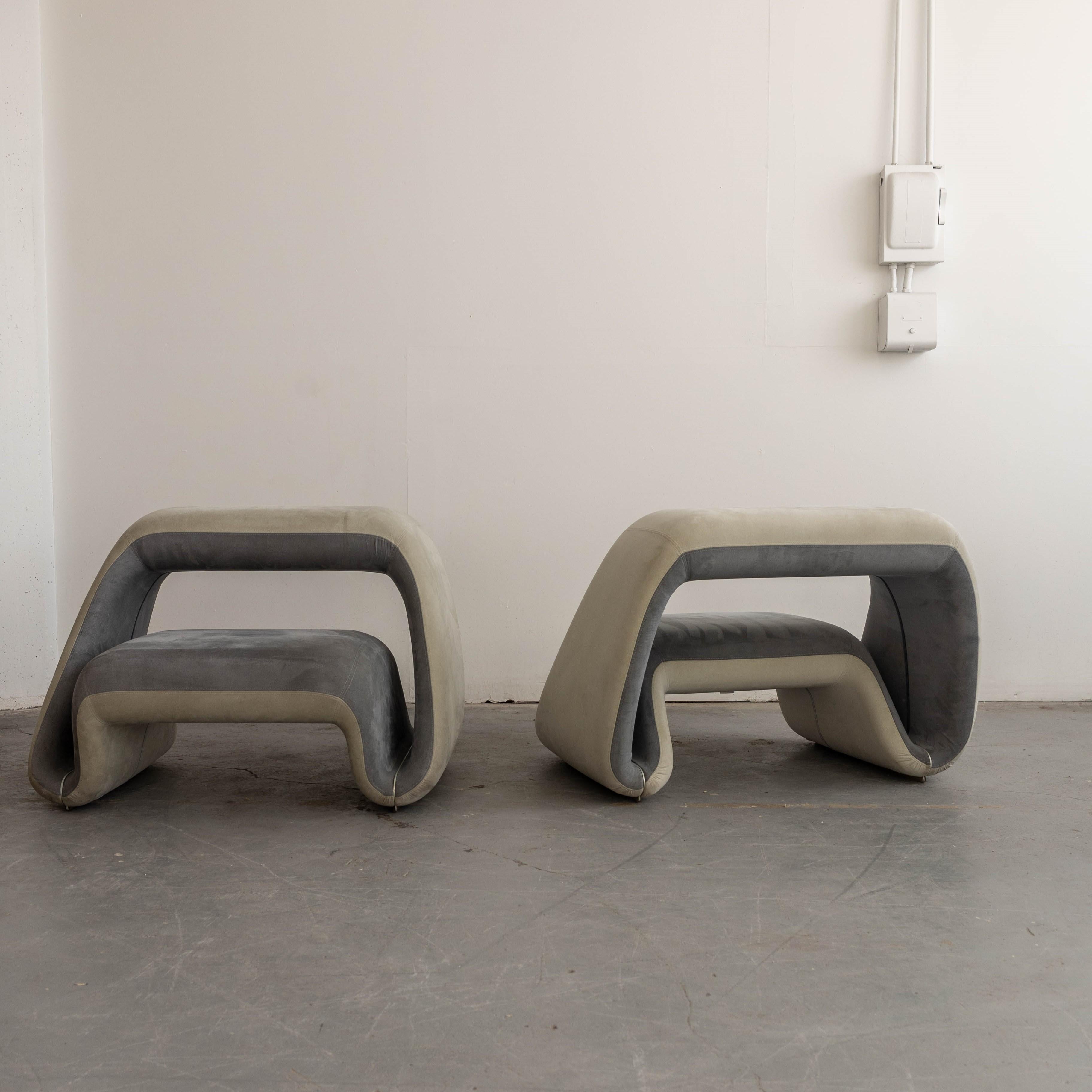 Ultrasuede Air Lounge Chairs by Fabio Novembre