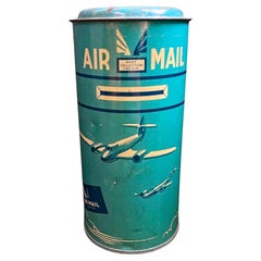 Banque de pièces de monnaie "Air Mail", rare, banque en métal de l'époque de la Seconde Guerre mondiale, Art Deco World