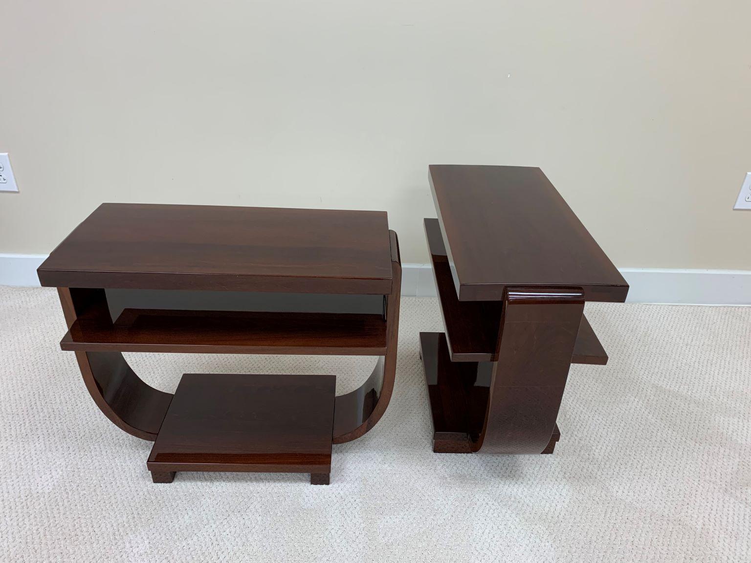  Art Deco Machine Age End Tables by Modernage Furniture Company Circa 1930's In Excellent Condition In Bernville, PA