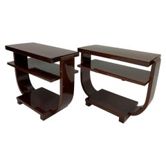  Art Deco Machine Age End Tables by Modernage Furniture Company Circa 1930's