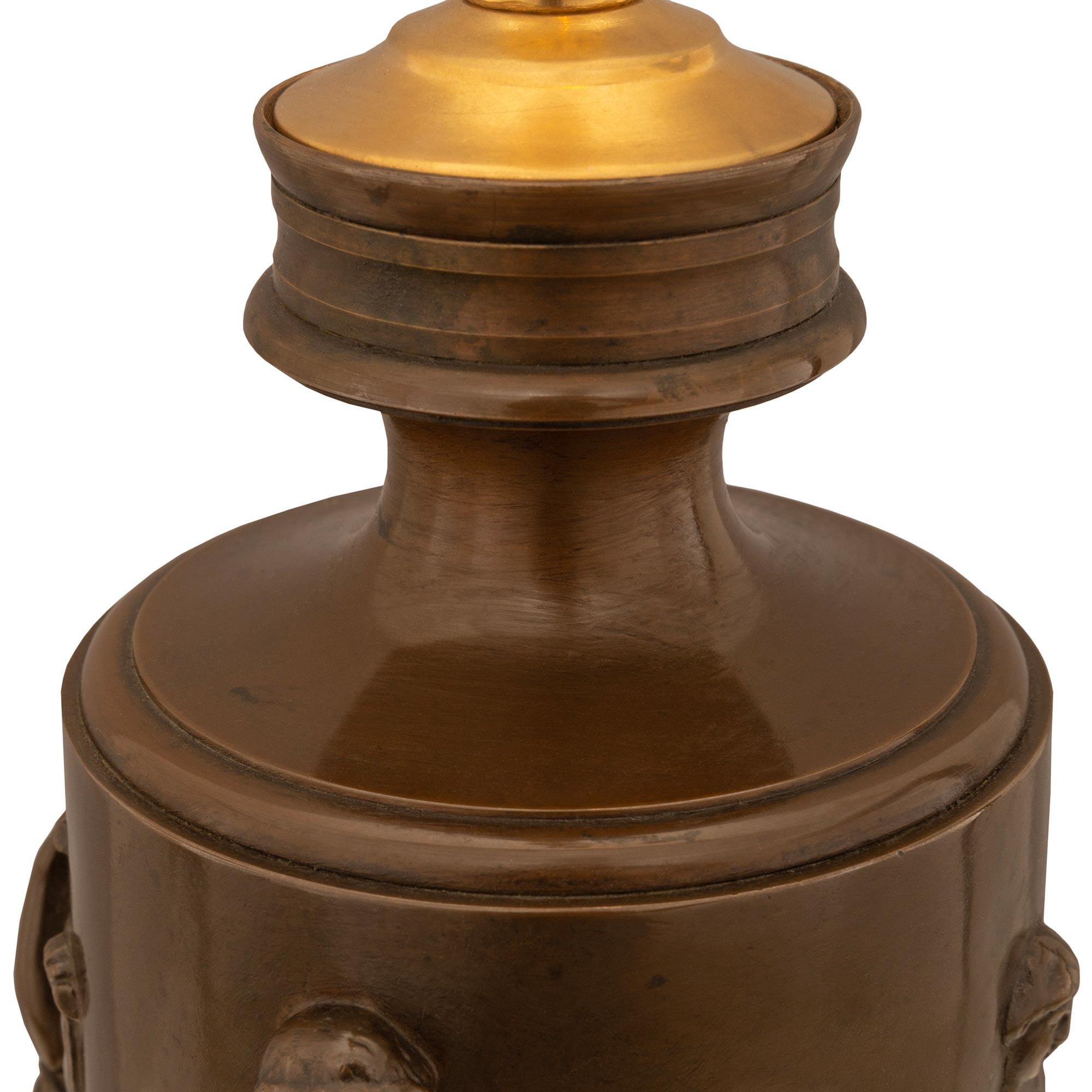 air de lampes en bronze d'époque Grand Tour du 19e siècle, signées Barbedienne Bon état - En vente à West Palm Beach, FL
