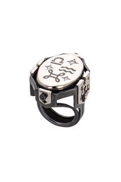 Bague Air Sceau en or blanc 18 carats par Elie Top