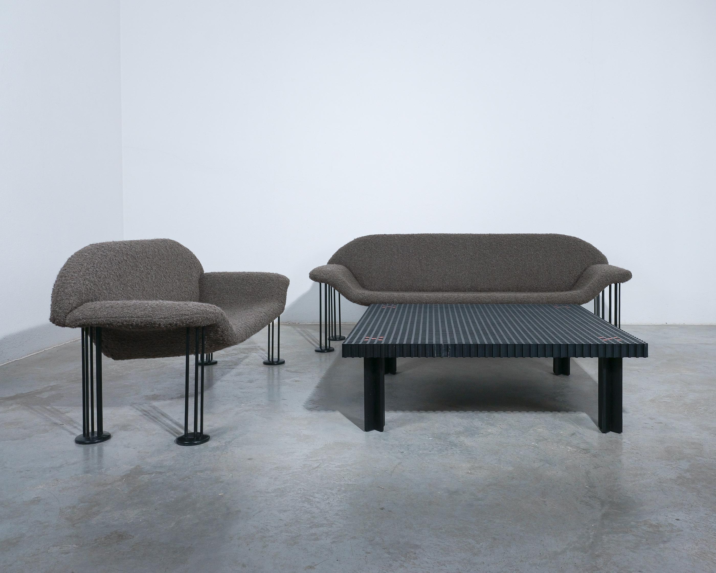 Canapé Air Burkhard Vogtherr nouvellement tapissé Teddy Brown Bouclé, années 1980 en vente 5