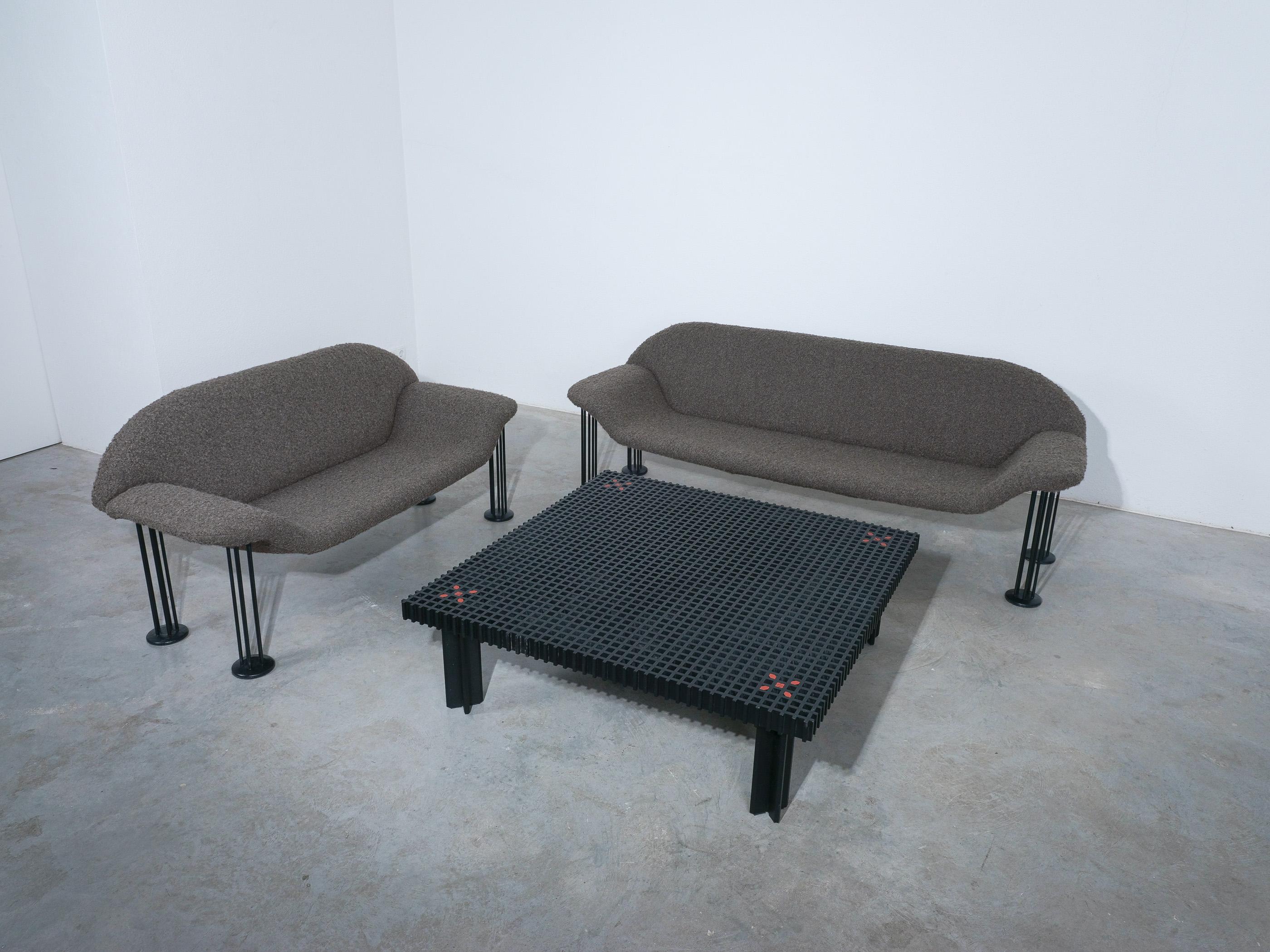 Canapé Air Burkhard Vogtherr nouvellement tapissé Teddy Brown Bouclé, années 1980 en vente 6