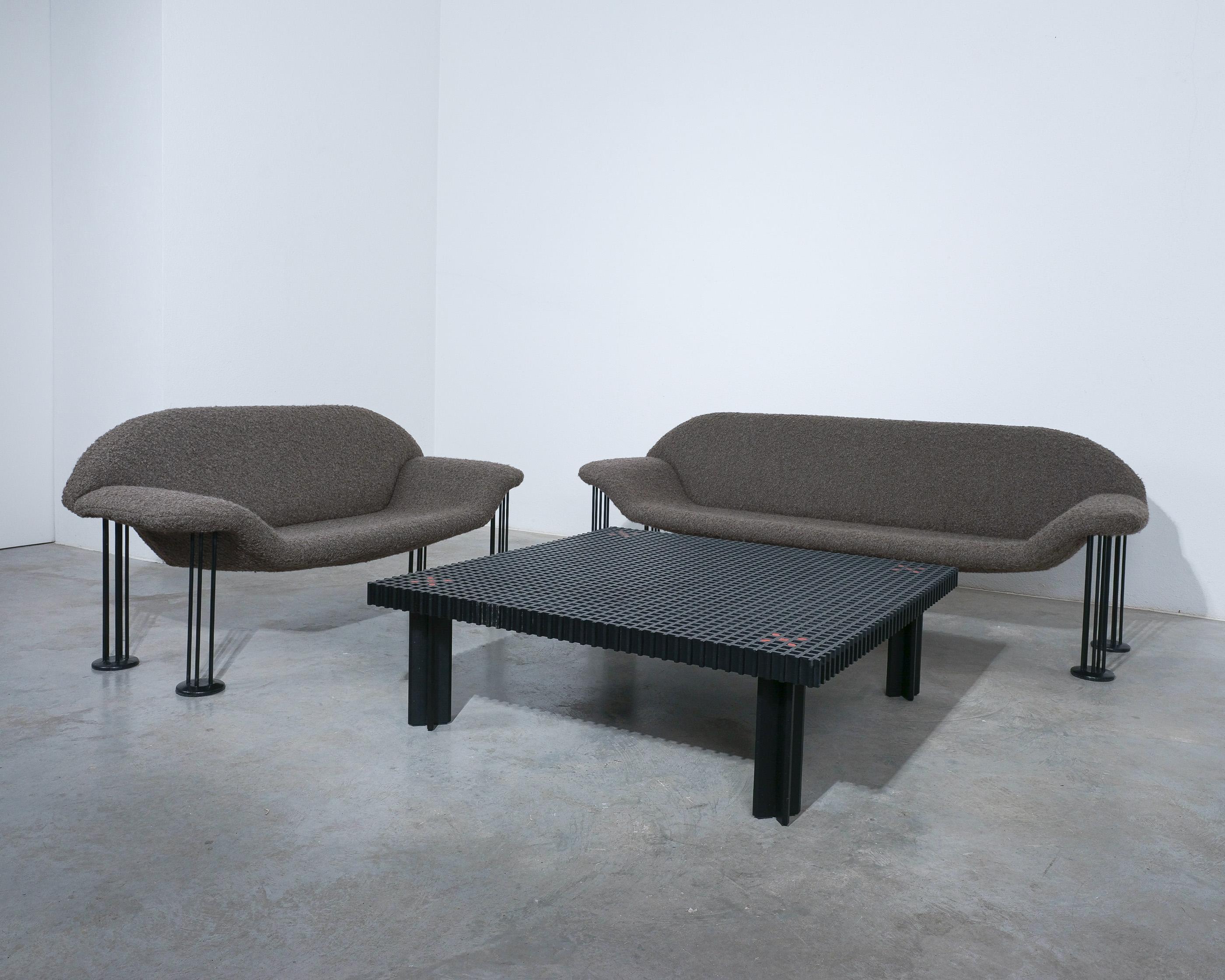 Canapé Air Burkhard Vogtherr nouvellement tapissé Teddy Brown Bouclé, années 1980 en vente 7