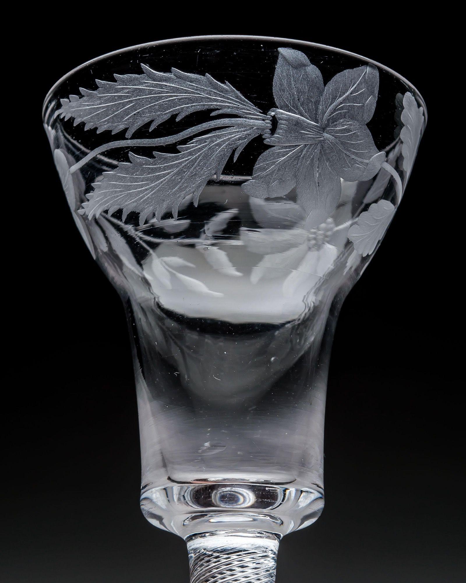 Anglais Air Twist gravé de fleurs jacobites en vente