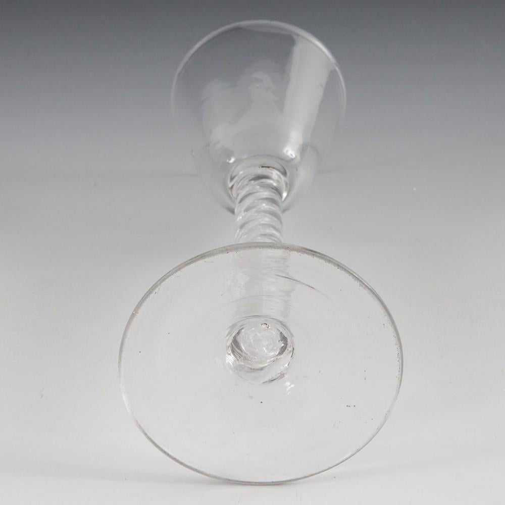 Air Twist Stem Georgian Wine Glass c1750 In Good Condition For Sale In Tunbridge Wells, GB