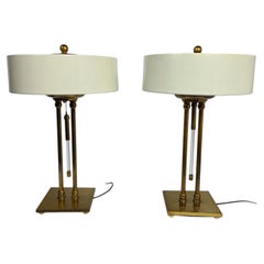 Lampes « air Vintage » de Gerald Thurston pour Lightolier, en laiton et Lucite, CIRCA les années 1950
