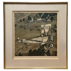 Antique Air Warfare in World War 1 Lithograph