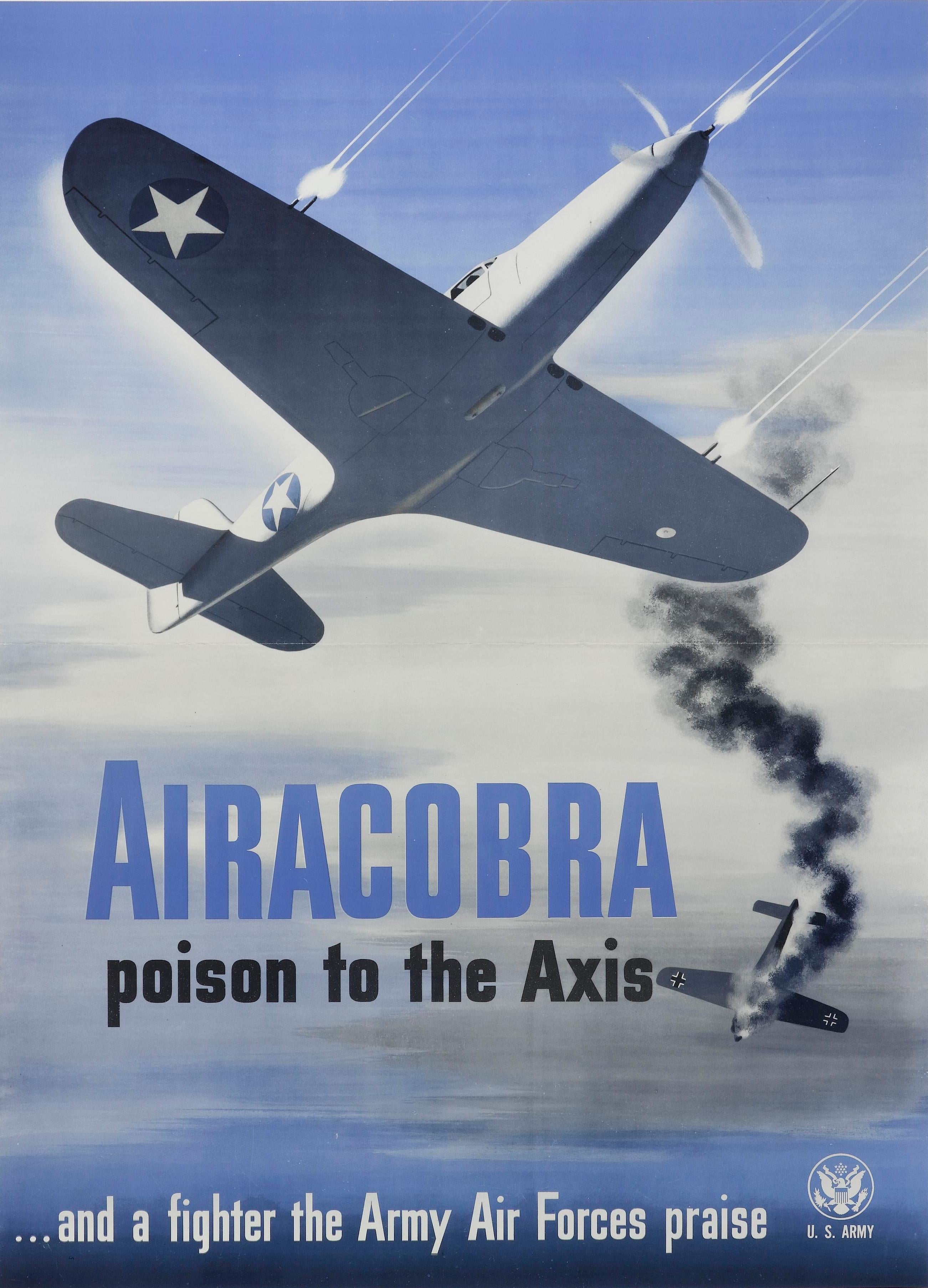 „Airacobra Gift an die Achse“ Vintage-Poster aus dem Zweiten Weltkrieg, 1943 im Zustand „Gut“ im Angebot in Colorado Springs, CO