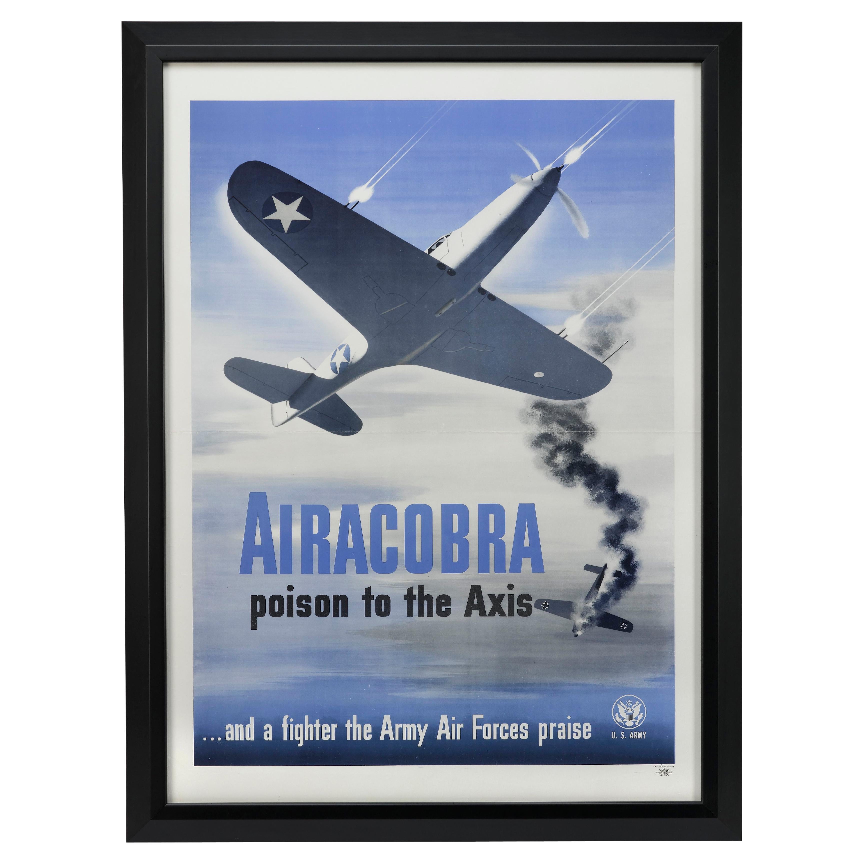 "Airacobra poison to the Axis" Vintage WWII Poster, 1943