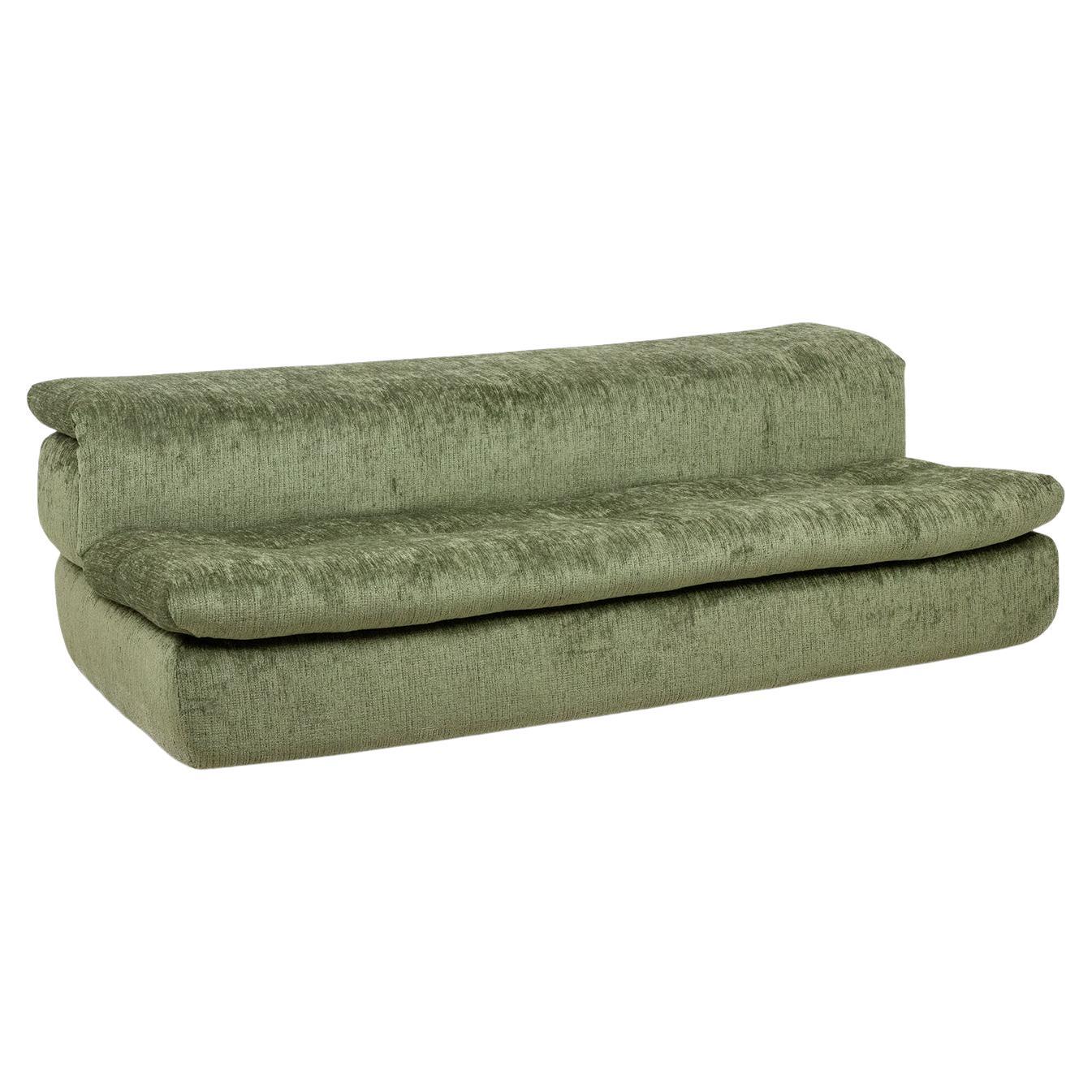 Airborne. Green velvet sofa bed. 1970s.