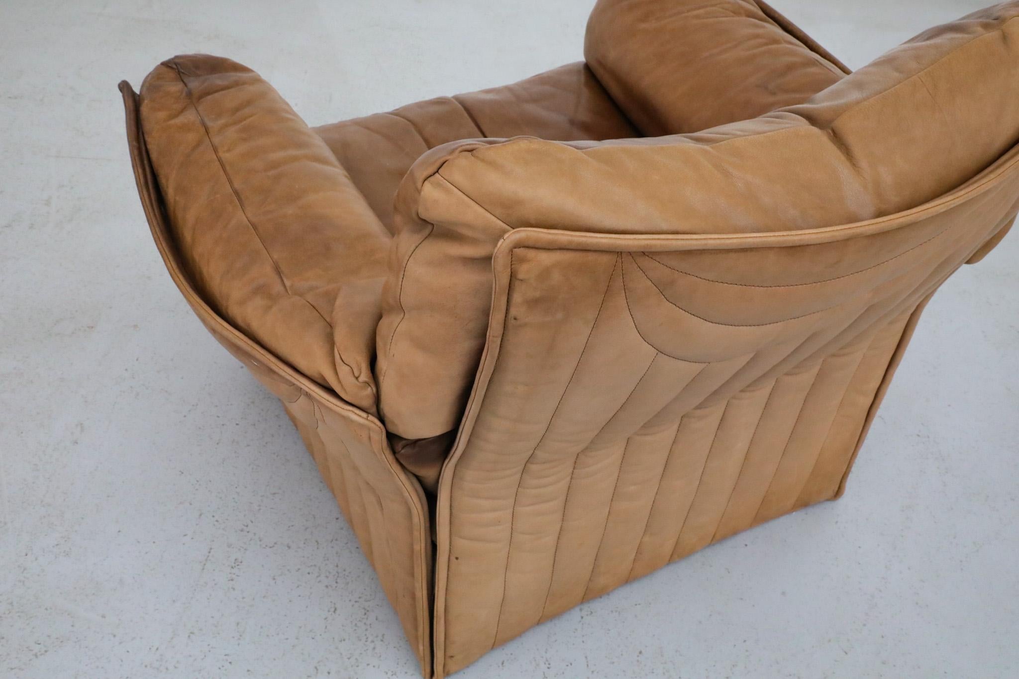 Airborne International Lounge Chairs in Natural Leather For Sale 6