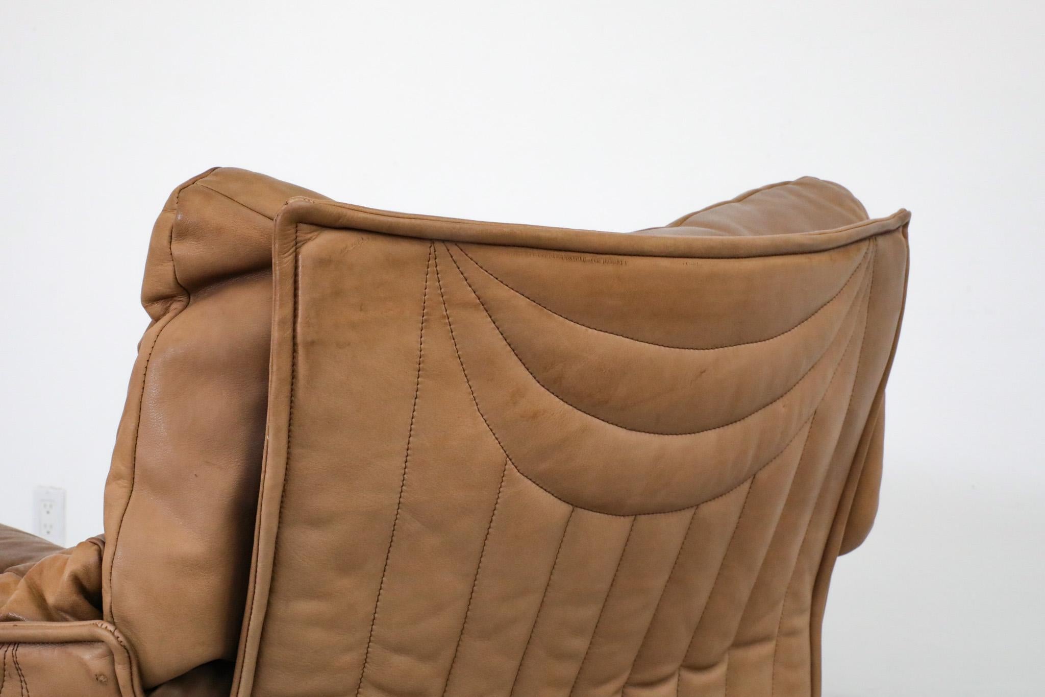 Airborne International Lounge Chairs in Natural Leather For Sale 12