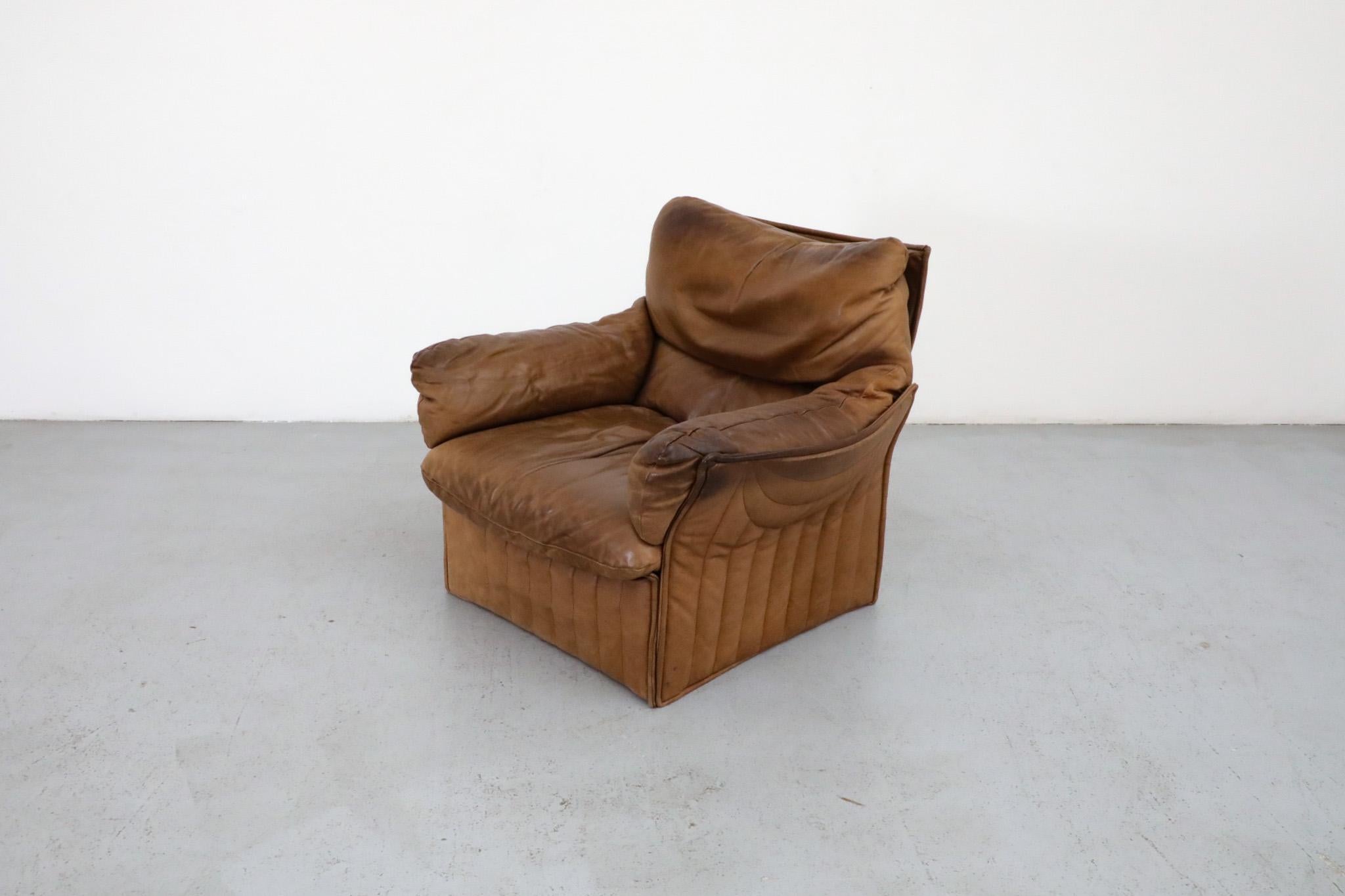 Airborne International Lounge Chairs in Natural Leather For Sale 2