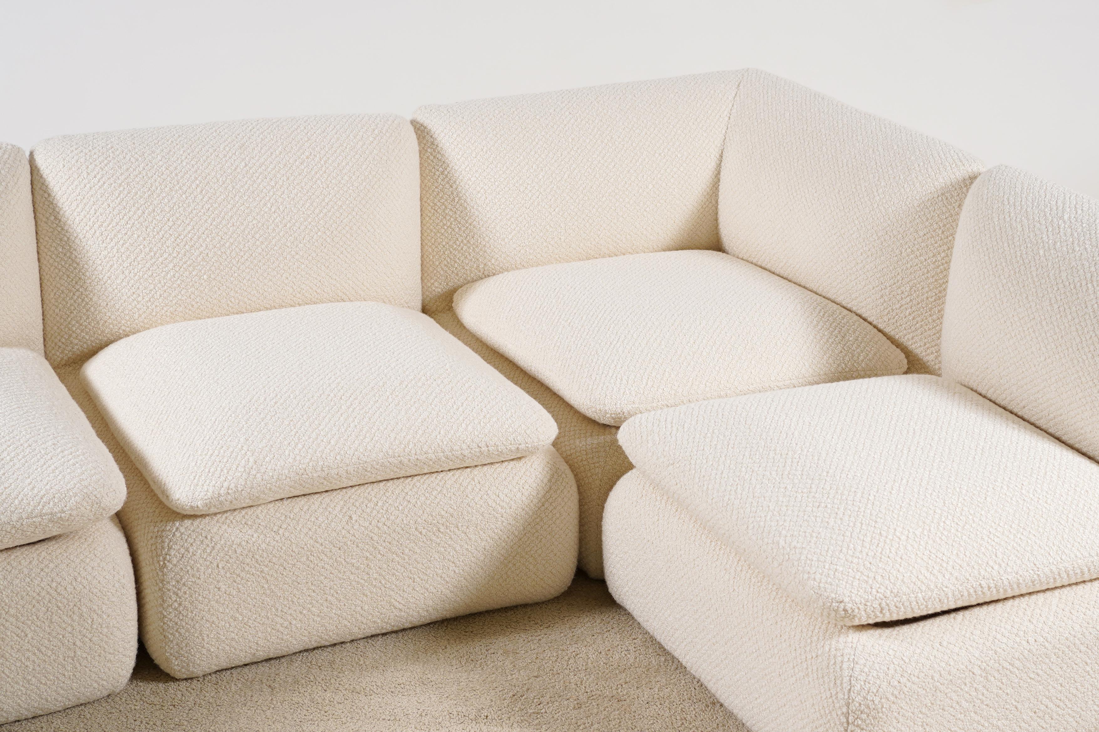 Late 20th Century Airborne, Sectional Sofa Composed of 4 Modular Lounge Chairs, France, 1970s