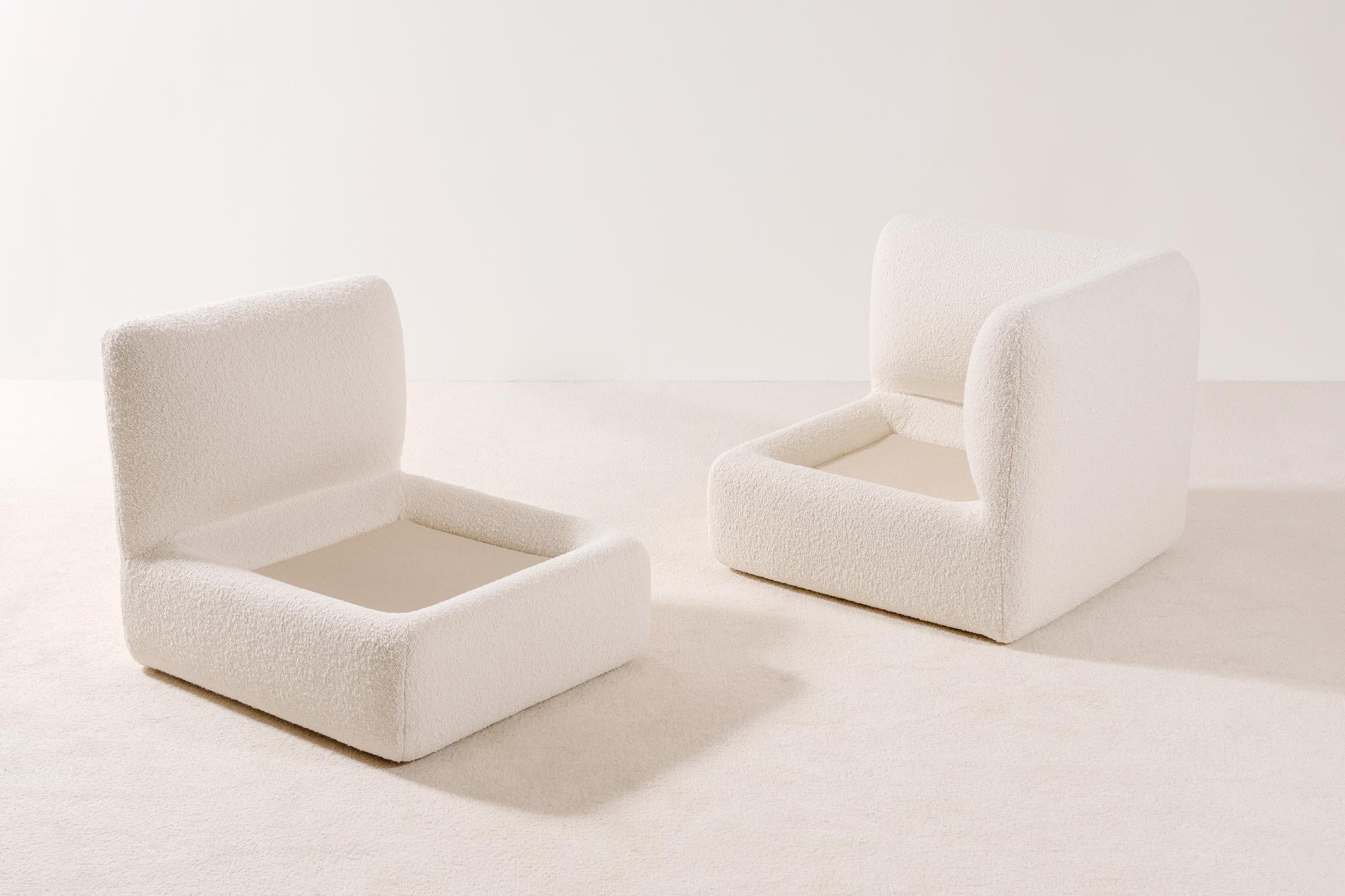 Airborne, Sectional Sofa Composed of 5 Modular Lounge Chairs, France, 1970s 6