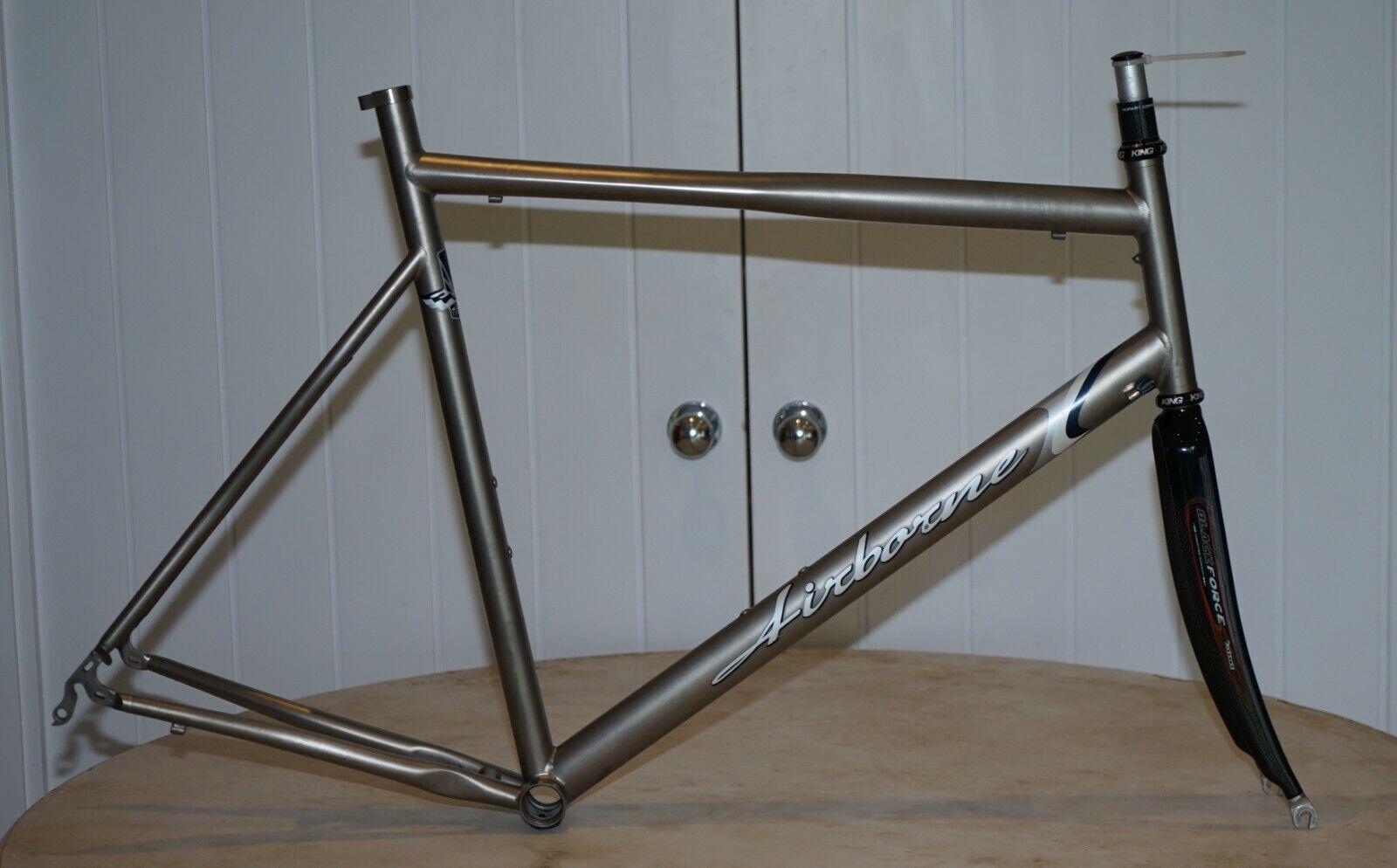 We are delighted to offer for sale this lovely Airborne 3AL-2.5V titanium road or time trial frameset with Chris King sealed bearing headset and carbon bladed forks.

HISTORY

I am selling my entire bike collection which comprises of 16 bikes,