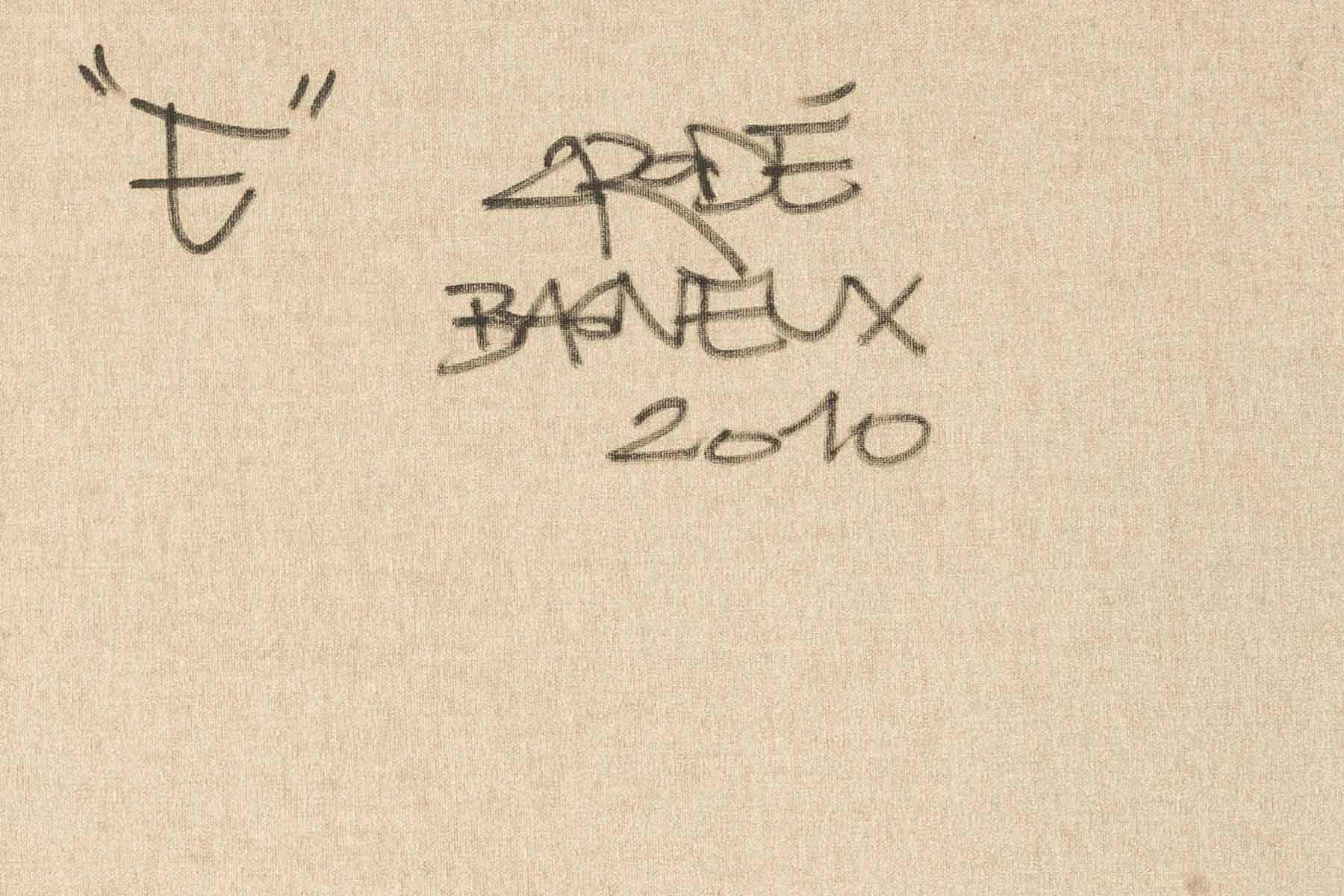 XXI secolo e contemporaneo Aerografo su tela di François Fabre, noto come 2RODE, firmato e datato 2010. in vendita