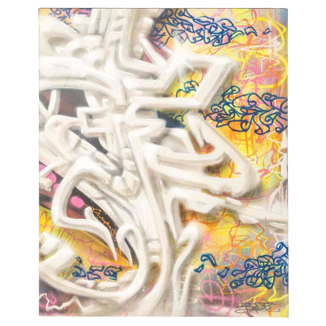 Airbrush on Canvas by François Fabre, Known as 2RODE, Signed and Dated 2010.