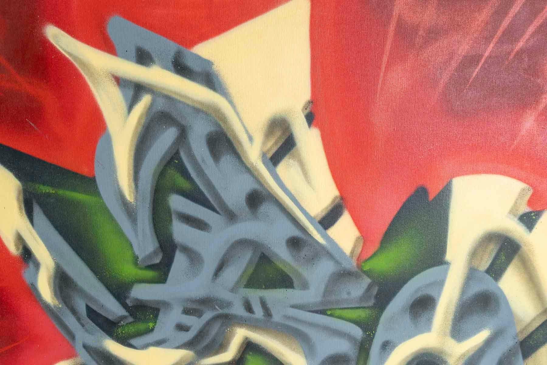 Airbrush on canvas by François Fabre, known as 2RODE, signed and dated 2012.

Airbrush painting by François Fabre, born in 1974, known as 2RODE, on canvas, signed and dated 2012.
H: 104 cm, W: 84 cm, D: 3 cm