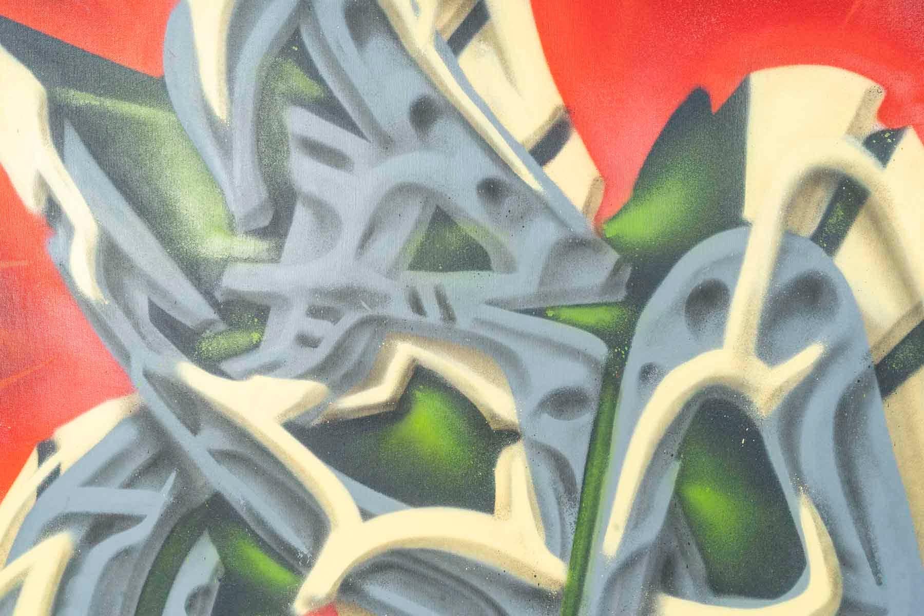 French Airbrush on Canvas by François Fabre, Known as 2RODE, Signed and Dated 2012. For Sale