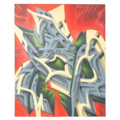 Airbrush on Canvas by François Fabre, Known as 2RODE, Signed and Dated 2012.