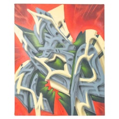 Airbrush on Canvas by François Fabre, Known as 2RODE, Signed and Dated 2012.
