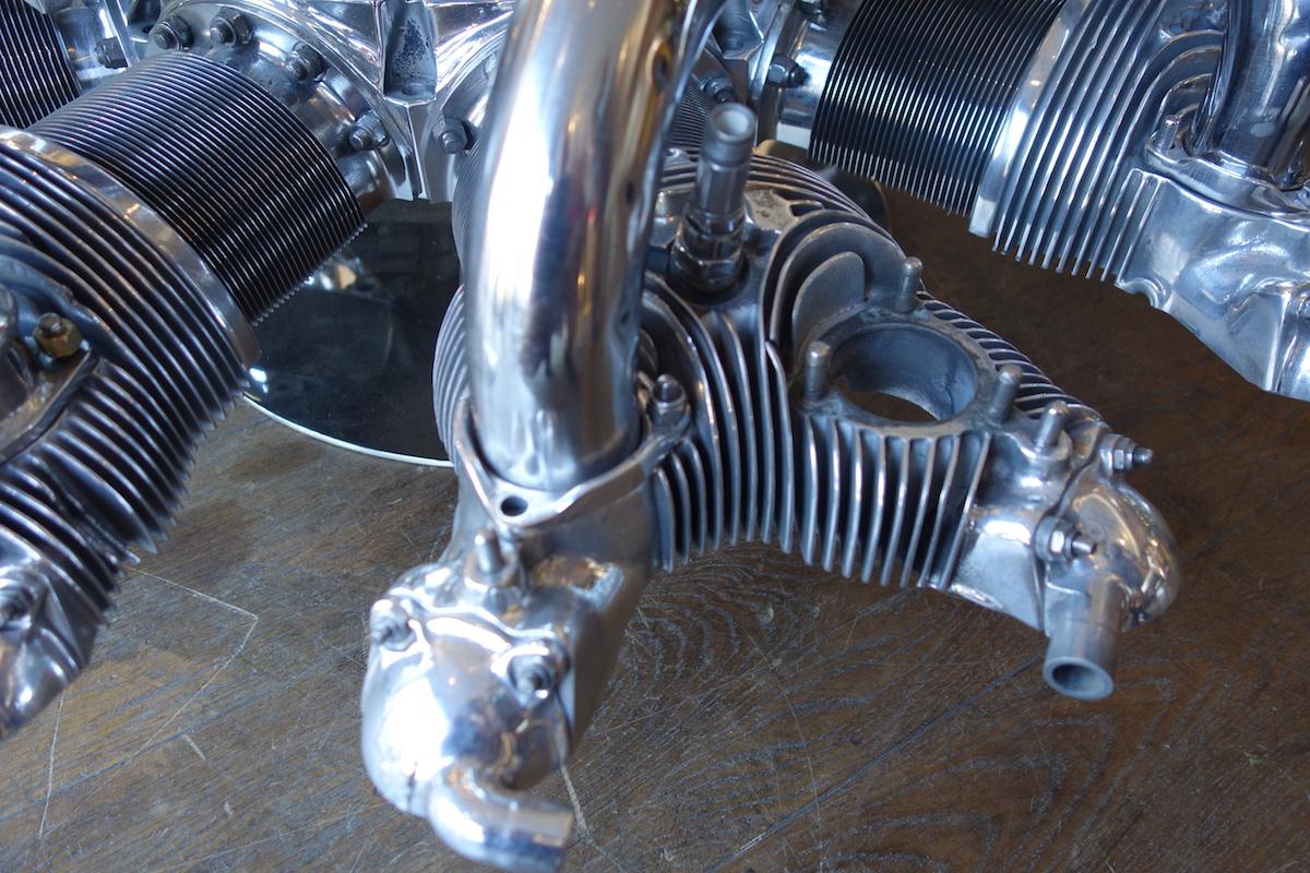 Aluminum Aircraft Coffee Table Radial Engine Pratt & Whitney ''R-985 Wasp Jr‘' For Sale