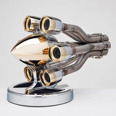 Altavoz de oro para motor de avión