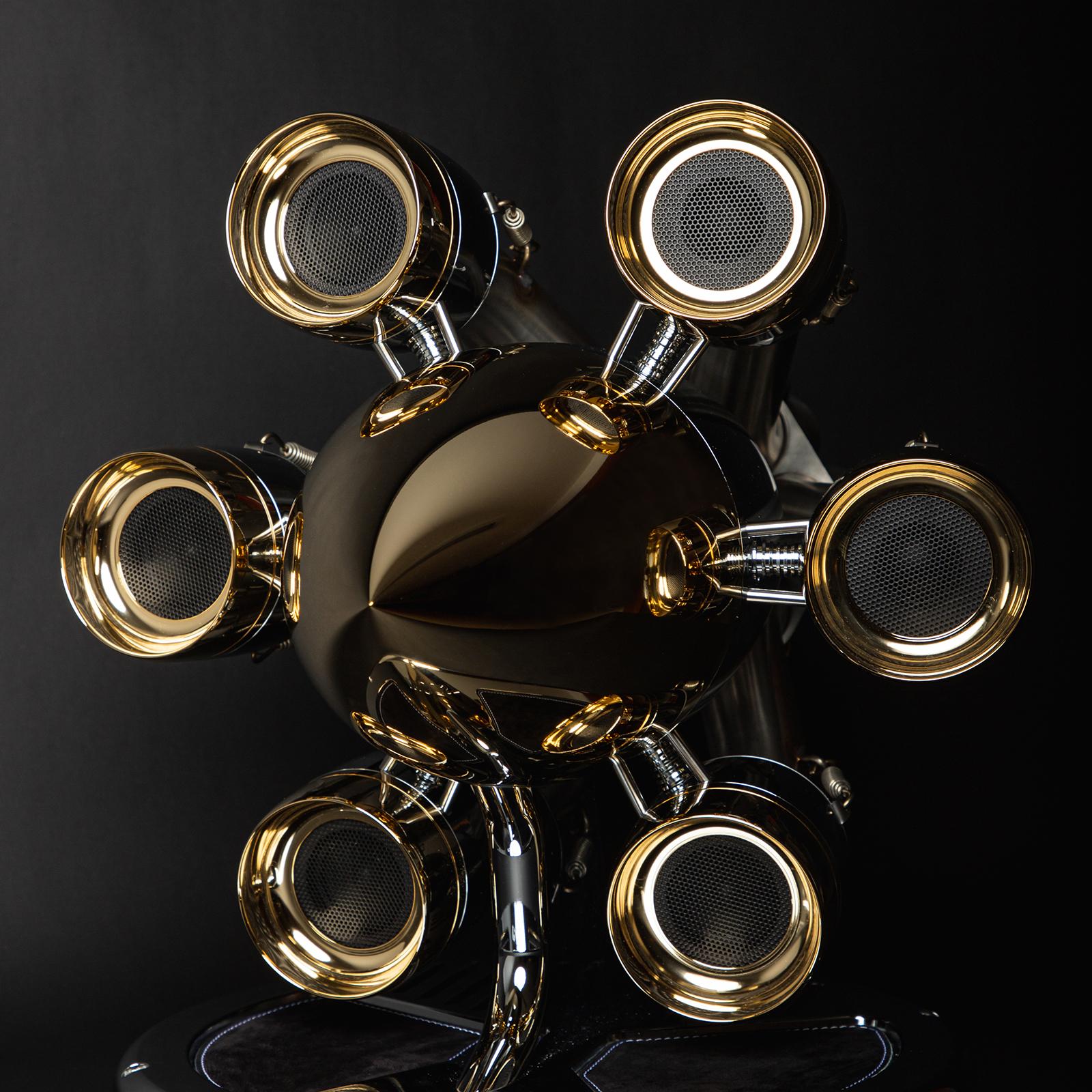 Hand-Crafted Aircraft Engine Gold Speaker For Sale