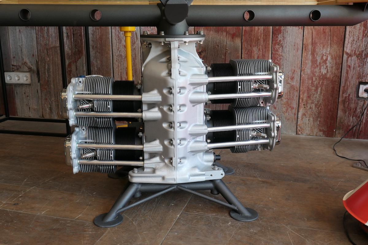 Painted Aircraft Lycoming Engine Dining Room Table For Sale