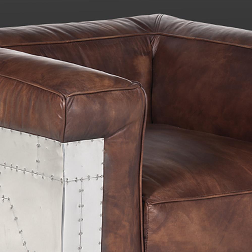 Contemporary Aircraft Riveted Armchair For Sale