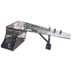 Aircraft Wing Desk in Riveted Polished Aluminium
