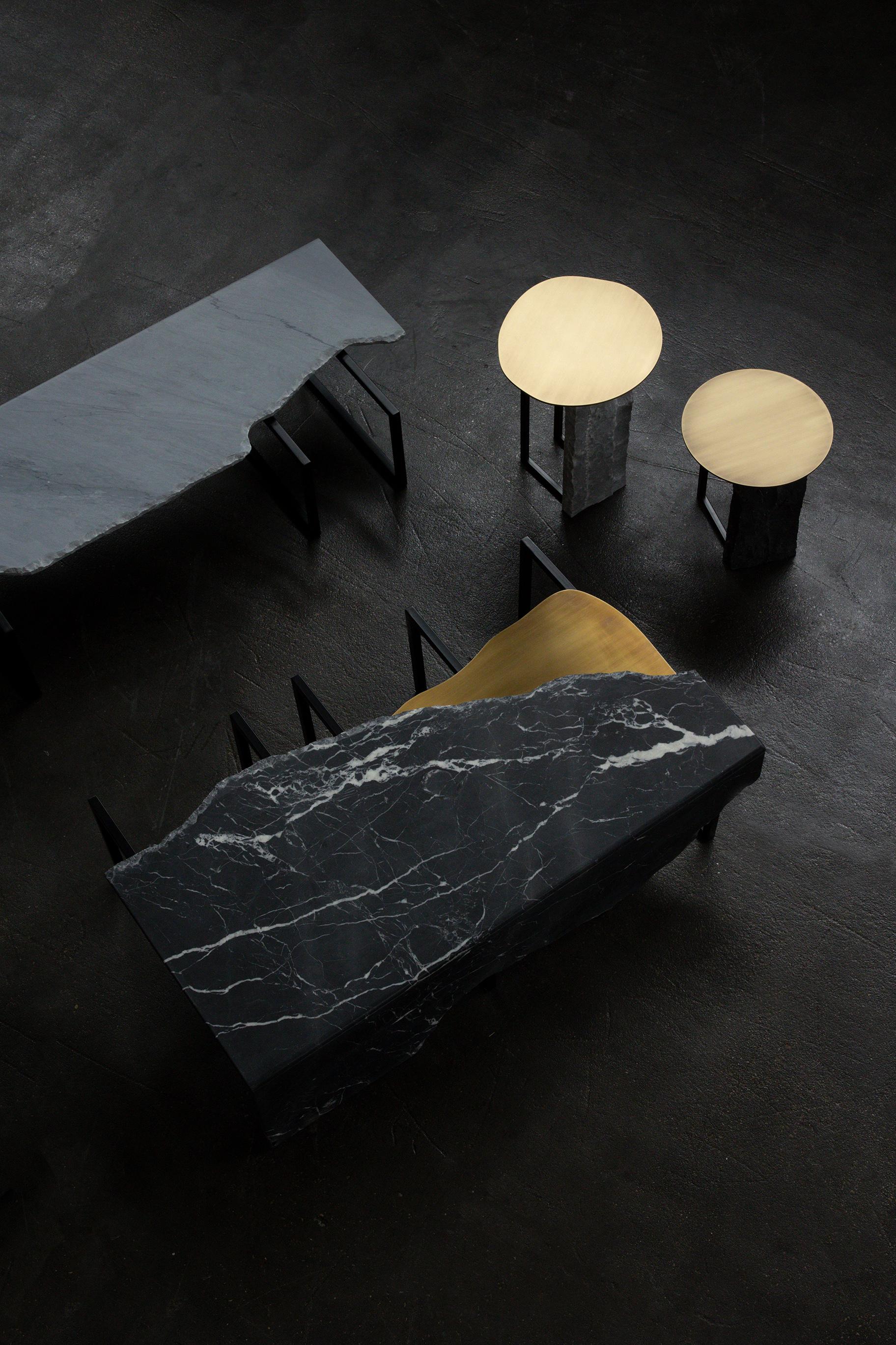 Modern Aire Coffee Table Nero Marquina Marble Handmade in Portugal by Greenapple For Sale 6