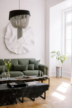 Modern Aire Marble Coffee Table, Nero Marquina, Handmade Portugal by Greenapple