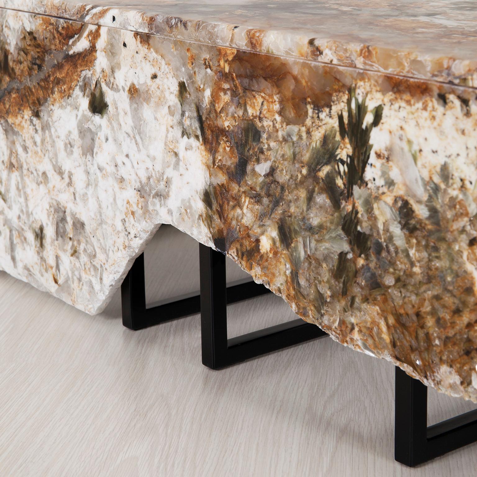Modern Aire Coffee Table, Patagonia Stone, Handmade in Portugal by Greenapple For Sale 4