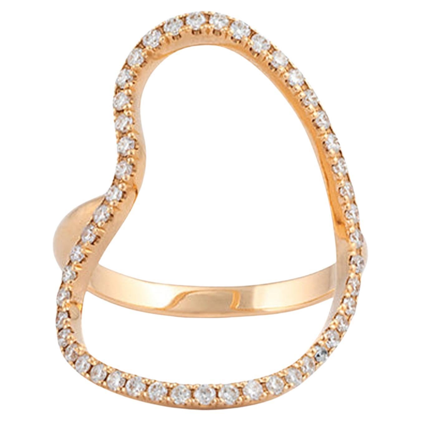 AIRE Ring (large), 18k Rose Gold with 0.50ct Pavé Diamonds