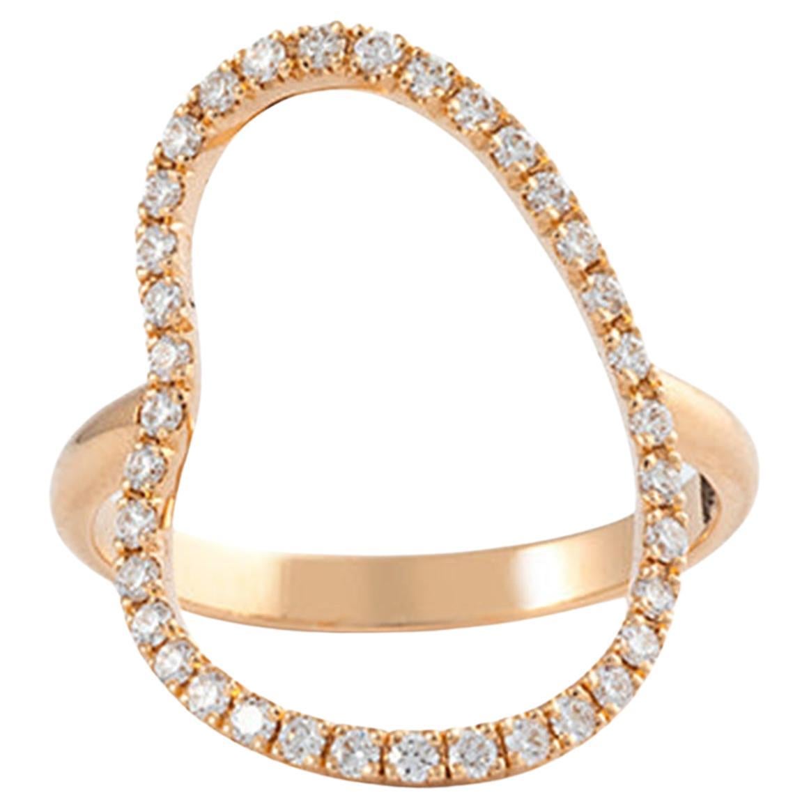 AIRE Ring (small), 18k Rose Gold with 0.40ct Pavé Diamonds For Sale