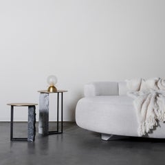 Modern Aire Marble Side Table, Brass, Handmade in Portugal by Greenapple