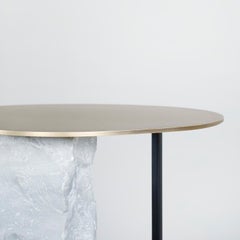 Modern Aire Marble Side Table, Brass, Handmade in Portugal by Greenapple