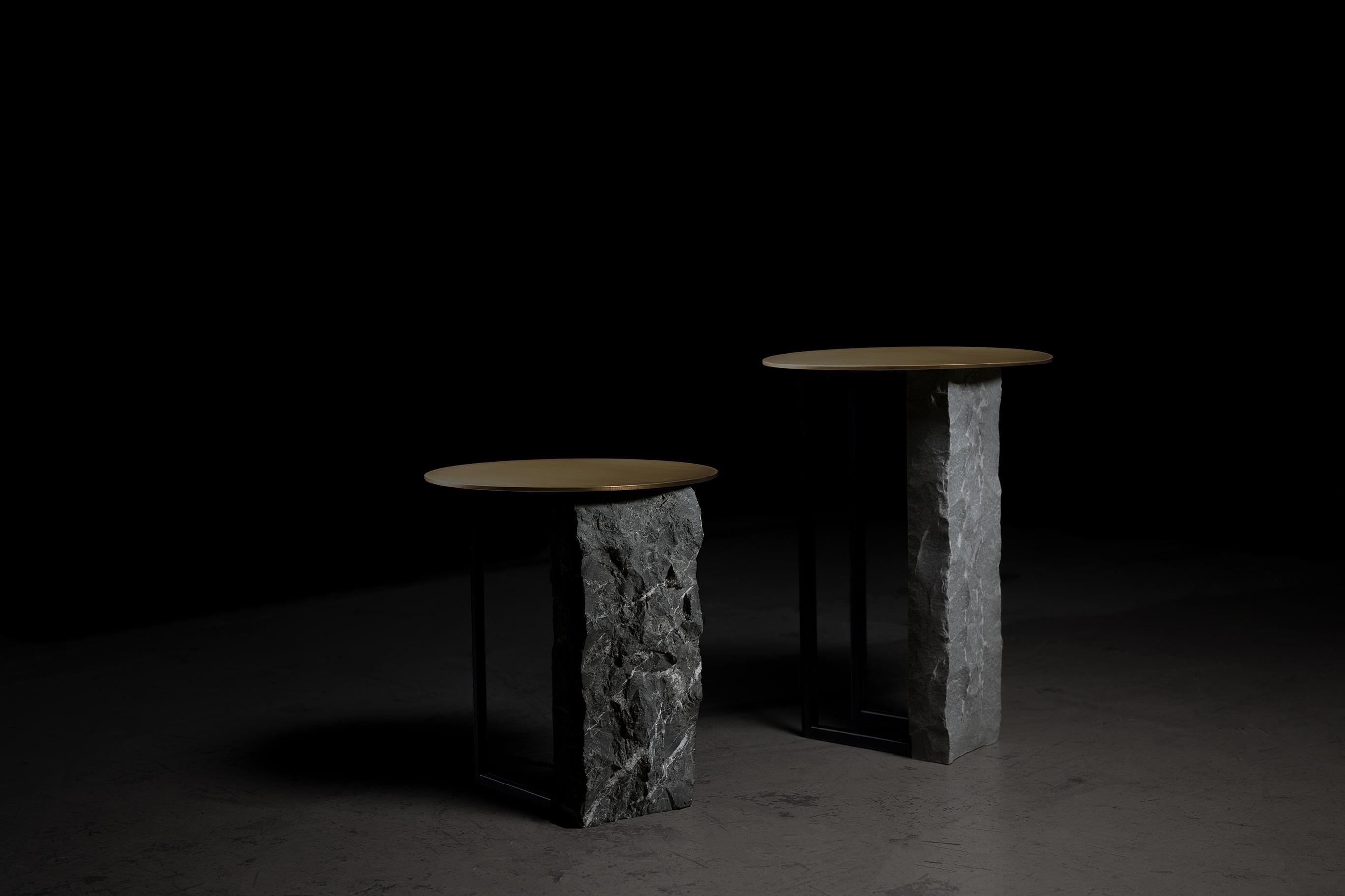 Modern Aire Side Table Nero Marquina Marble Handmade in Portugal by Greenapple In New Condition For Sale In Lisboa, PT